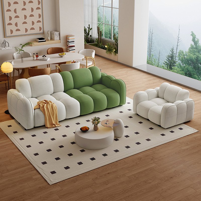 Nordic Couches Luxury Living Room Sofa Modern Living Room Furniture Velvet Sofa Design Soft Bubble Fabric Couch for Home