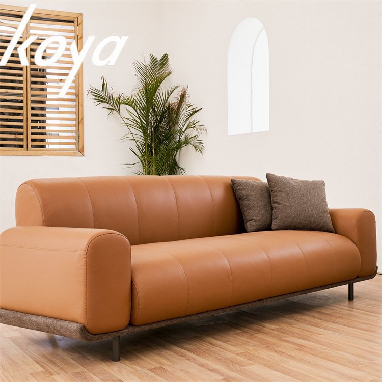 Wrestled Genuine Leather Contact Surface Luxury Sofa With Down Filling Living Room Furniture Real Leather Material For Sofas