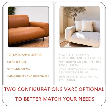 Wrestled Genuine Leather Contact Surface Luxury Sofa With Down Filling Living Room Furniture Real Leather Material For Sofas