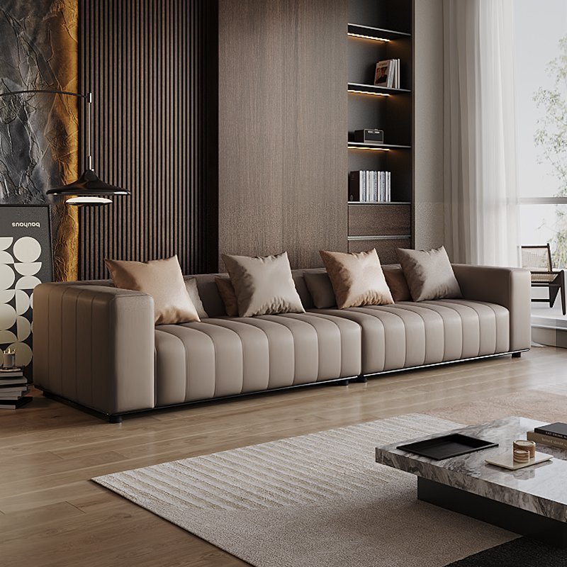 Modern light luxury three nappa leather sofa Italian villa living room sofa set sofa customized
