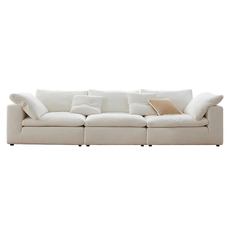 Nordic down sofa set modern cream fabric sofa cotton linen living room sofa combination module