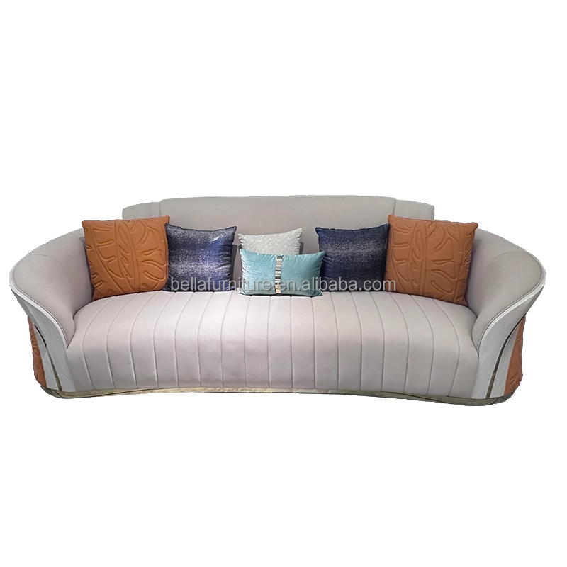 High-End Customized Italian Designer Leather Sofa Modern Style Large Unit Luxury Villas Mansions Custom Combination Living Room