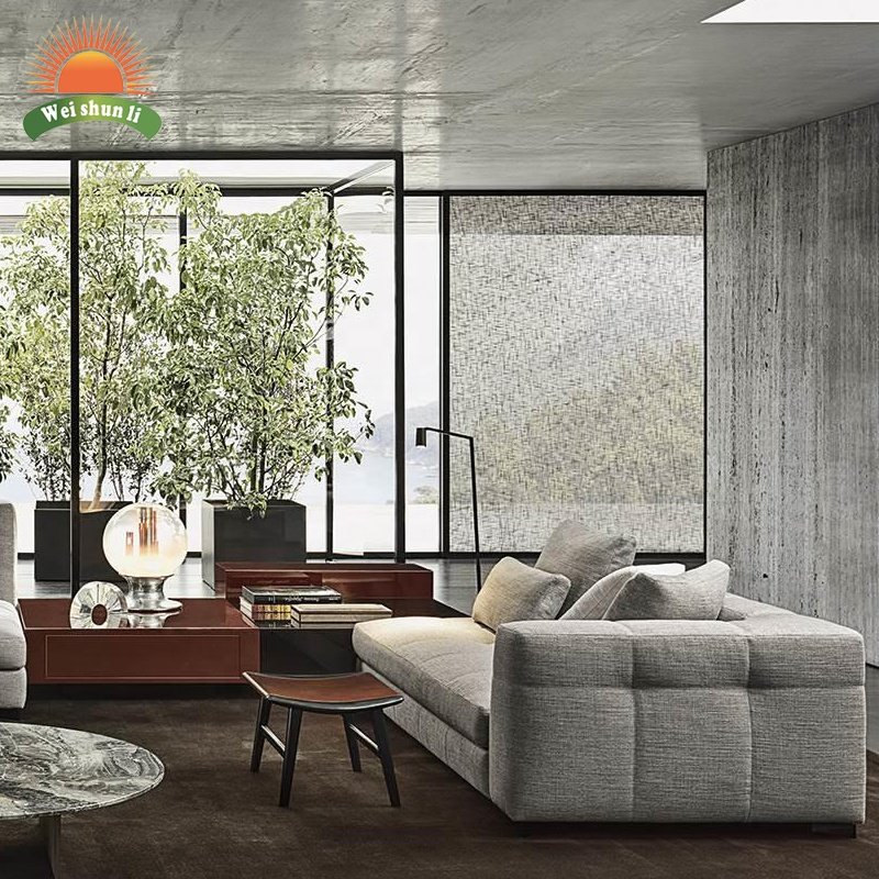 Nordic Modern Home Corner Sofa Set Furniture Linen Fabric Modular Sectional L Shaped Sofa For Living Room