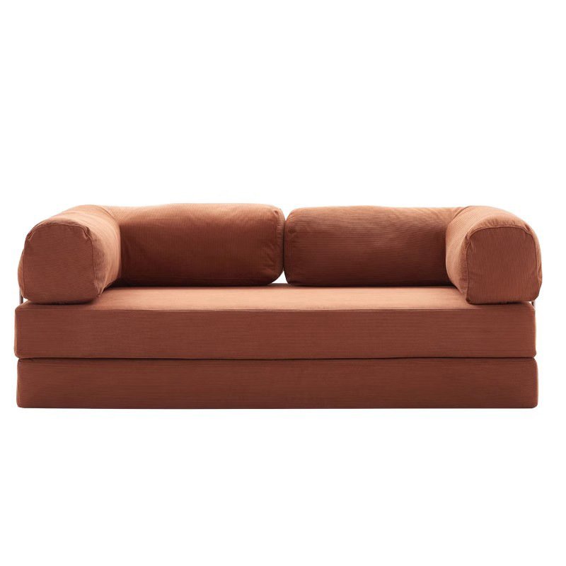 Full sponge compression sofa Italian style minimalist retro high-end corduroy living room sofa bed combination