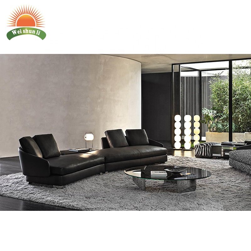 Italy Comfortable Hot Sale Round Sofa Home Living Room Furniture Optional Colors 3 Seater Leather Sofa Set Hotel Villa Sofa Sets