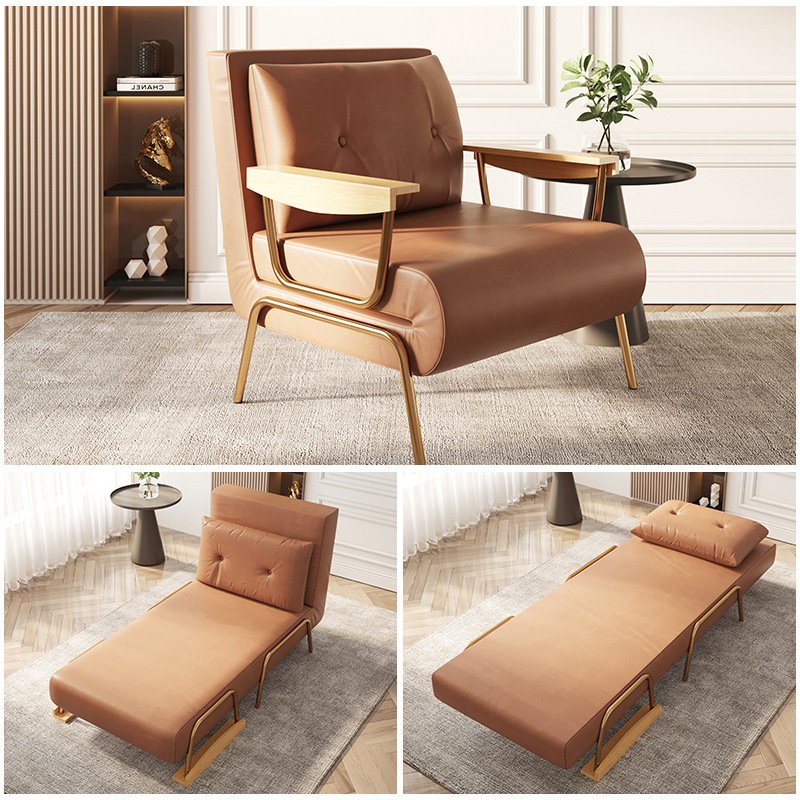 Home furniture simple leather sofa bed multifunctional home sofa living room folding single sofa bed