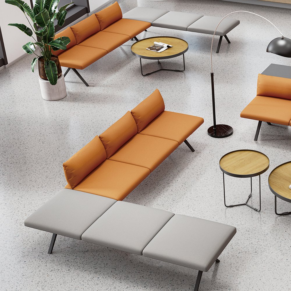 Modern Corner Furniture Living Room Sofas Modular Sectional L Shape Combination Office Waiting Area Sofa Set