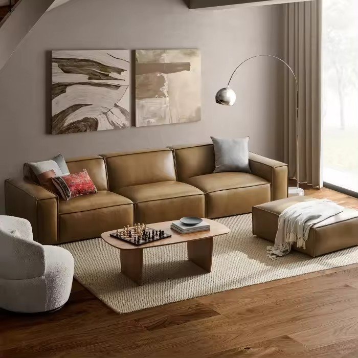 modern living room sofa leather hotel indoor furniture sofa set high-end living room sofa