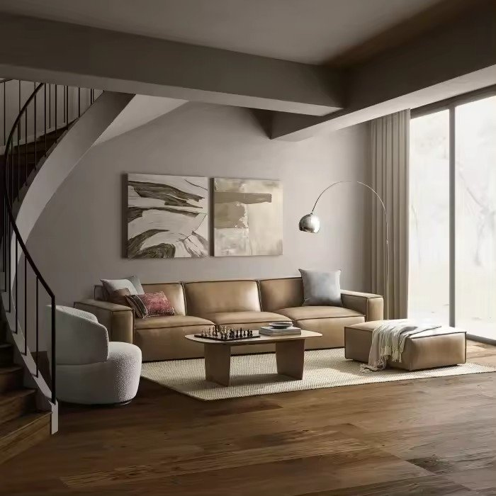 modern living room sofa leather hotel indoor furniture sofa set high-end living room sofa