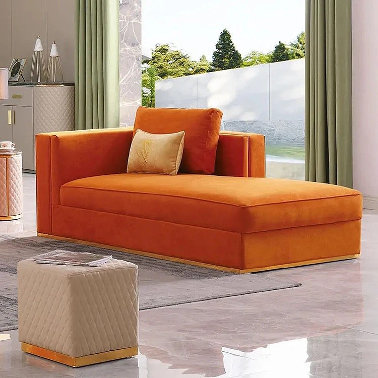 Leather sofa living room combo Three-person villa club Italian lightweight leather sofa lightweight furniture
