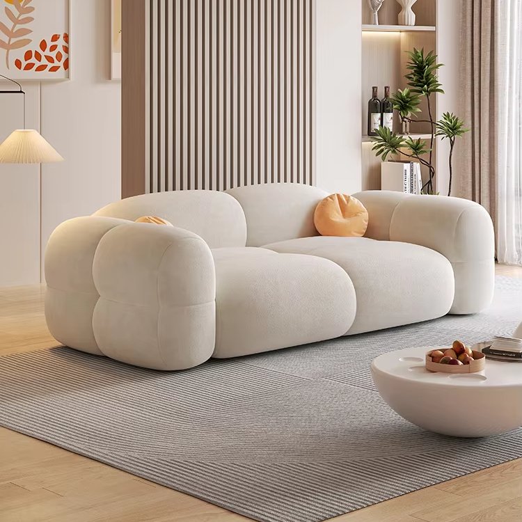 Fashion lounge home decor modern beauty fabric high density sponge simple wood design sofa living room furniture set