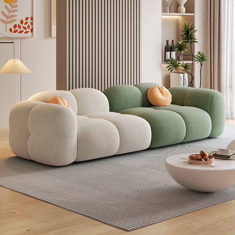 Fashion lounge home decor modern beauty fabric high density sponge simple wood design sofa living room furniture set