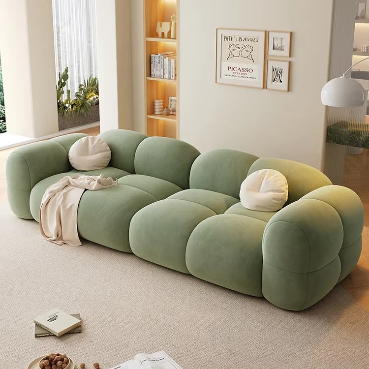 Fashion lounge home decor modern beauty fabric high density sponge simple wood design sofa living room furniture set