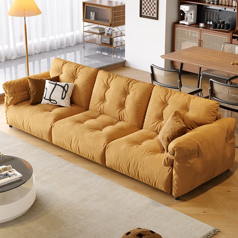 Electric sofa bed dual-use size apartment living room retractable fabric electric functional sofa
