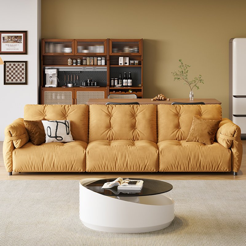 Electric sofa bed dual-use size apartment living room retractable fabric electric functional sofa