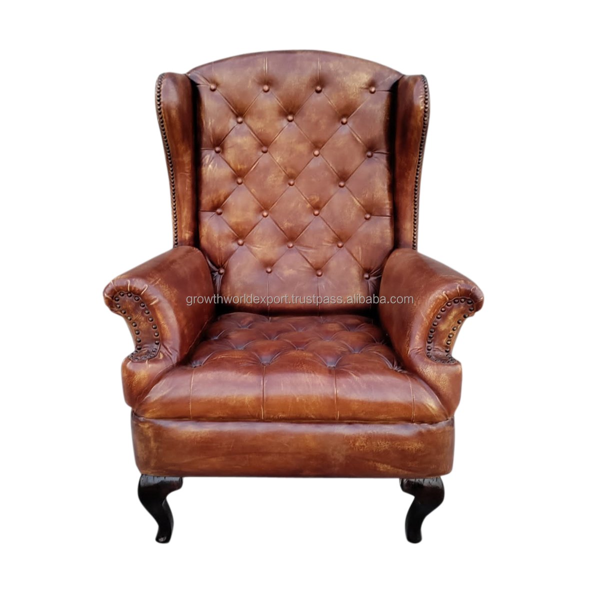 Latest King Size Leather Arm Chair Single Seater Chesterfield Leather High Quality Premium Restaurant Luxury Living Room sofa