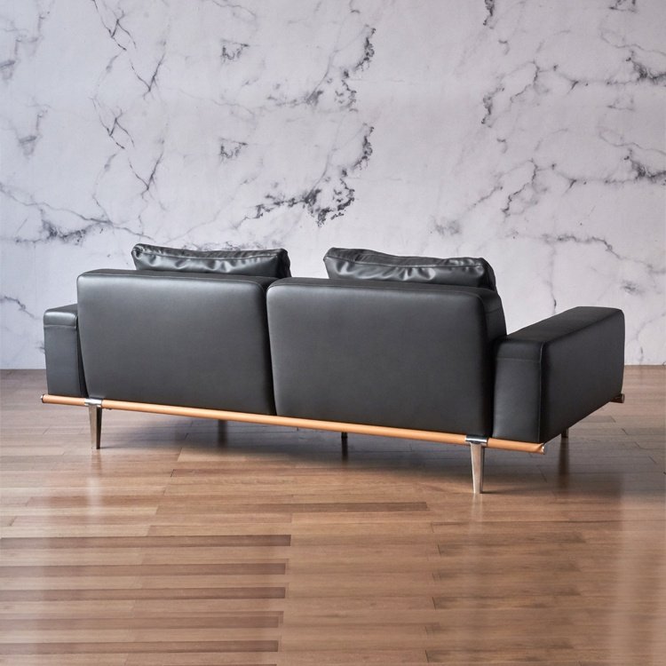 modern italian furniture living room sofa luxury black leather apartment sofa