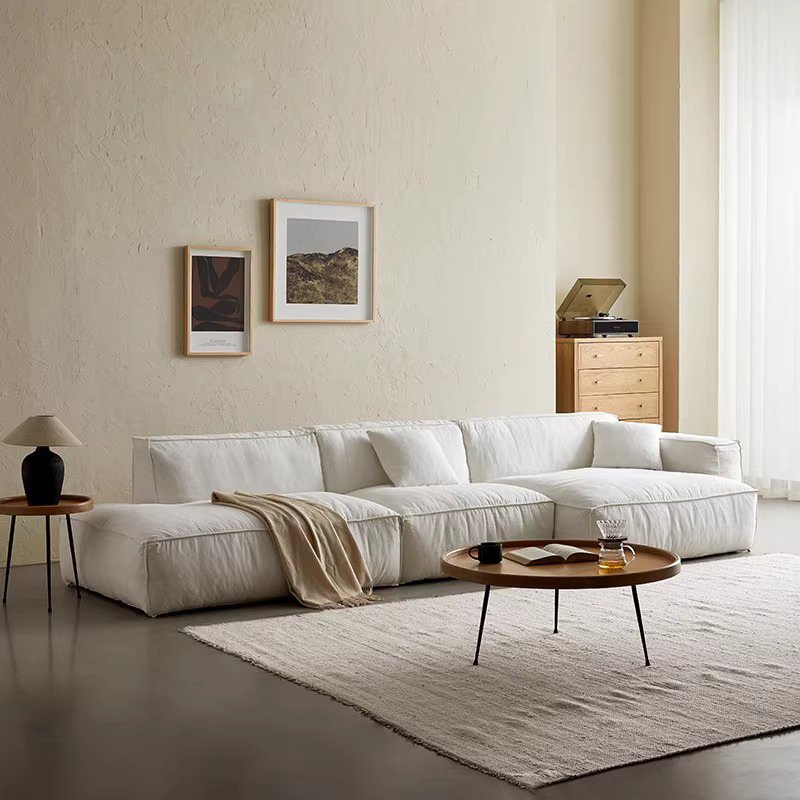 Nordic Down Modular Sofa Linen Full Removable Washable Lazy Combination Corner Living Room Sofas