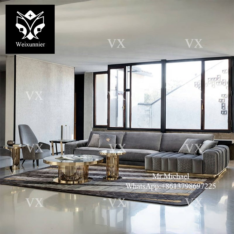 New Design Luxury Modern Sofa - Plush Velvet Modular Luxury Couch For Elegant Interiors Living Room Sofa Sets