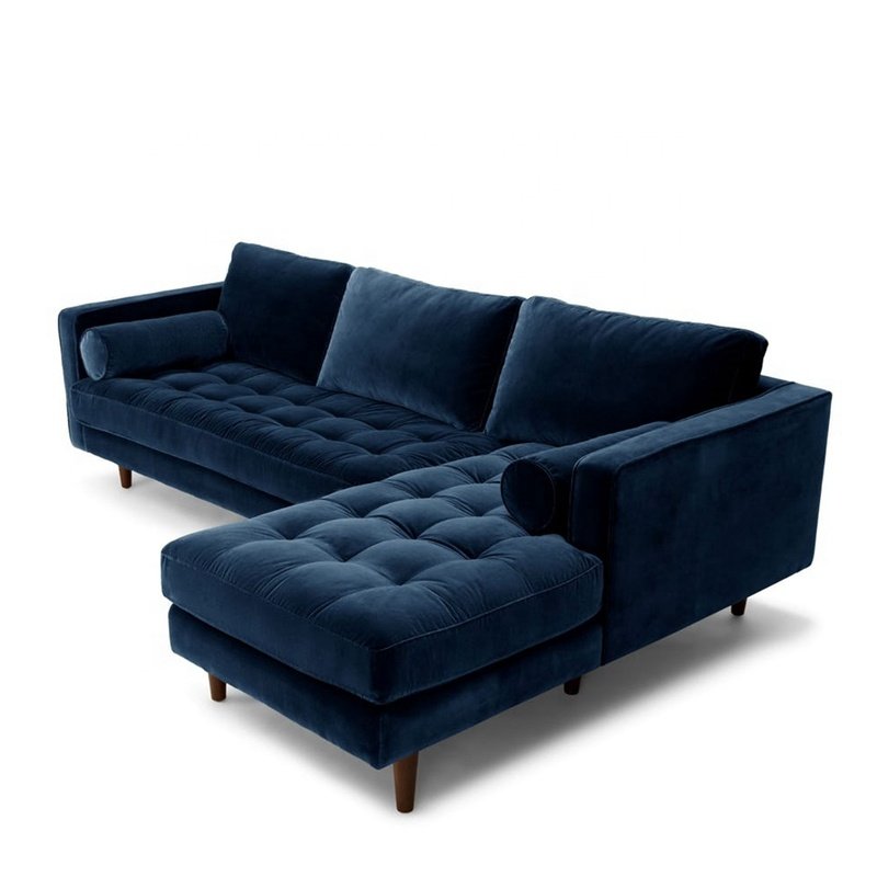Three Seats Velvet Fabric Couch Sofa modern European Style Home Furniture Living Room Sofa Manufacturers Hot Sale