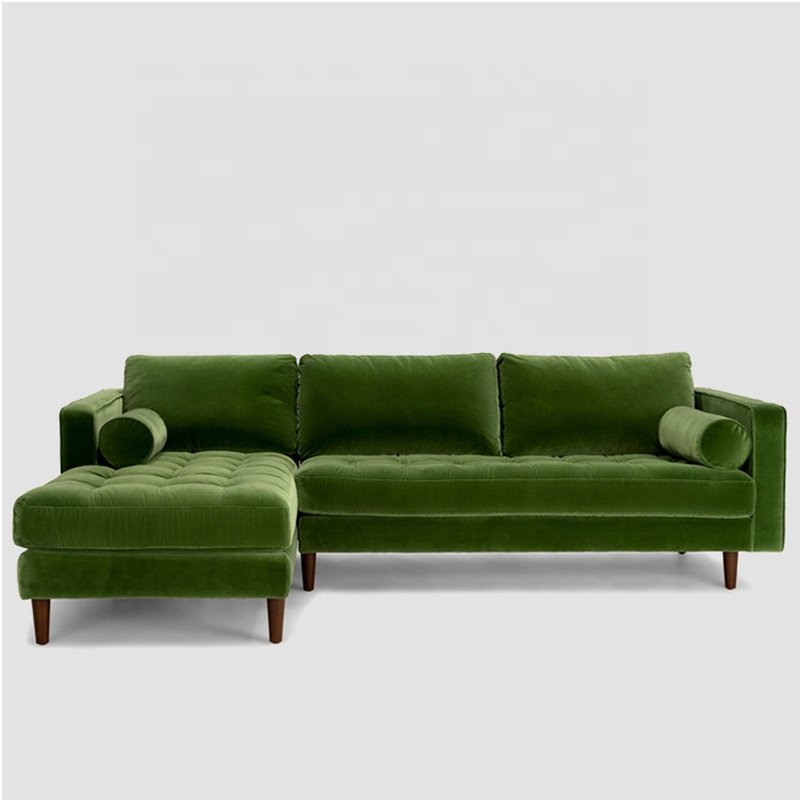 Three Seats Velvet Fabric Couch Sofa modern European Style Home Furniture Living Room Sofa Manufacturers Hot Sale