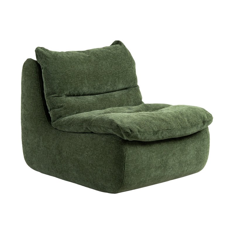 Pressure resistant polymer compressible sponge full silk wool warping velvet fabric single 1 seat compression sofa