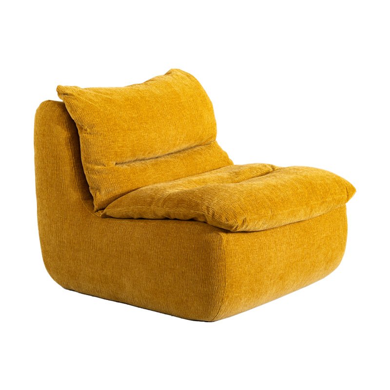 Pressure resistant polymer compressible sponge full silk wool warping velvet fabric single 1 seat compression sofa