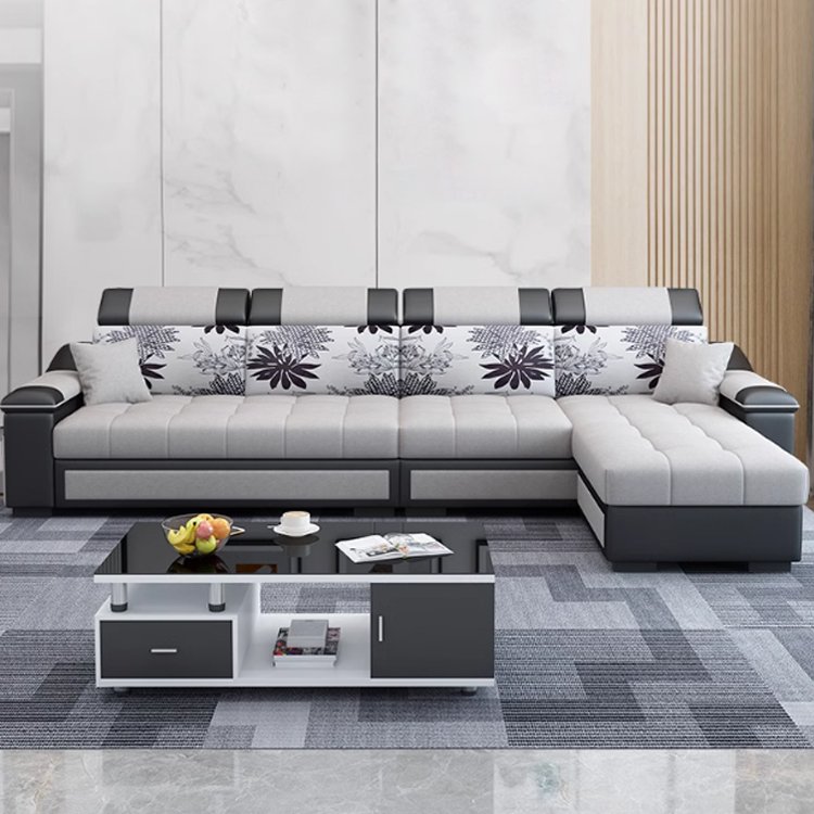 Furniture wholesale simple design L-shaped fabrics sofa modern luxury sofa set home sofa set furniture for living room