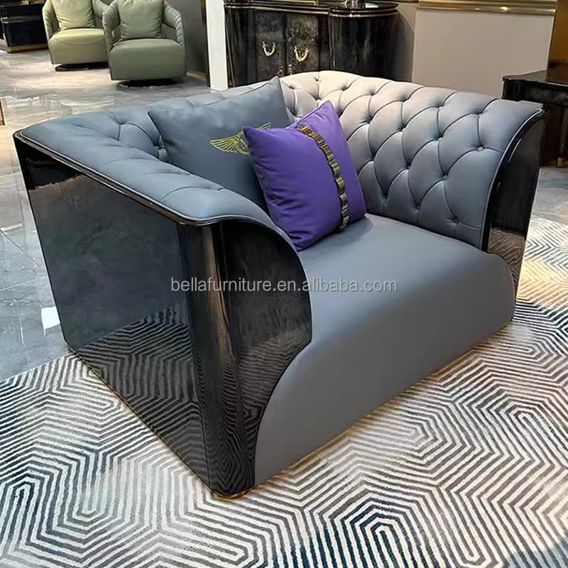 Modern minimalist light luxury style designer furniture luxury fashion selling set leather sofa living room sofa