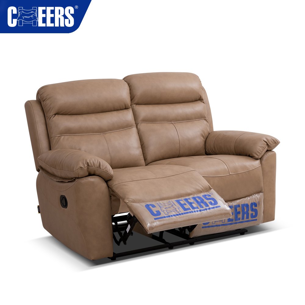 MANWAH CHEERS Manual Genuine Leather Living Room Sofa 3+2 Recliner Sofa Set for Home Furniture