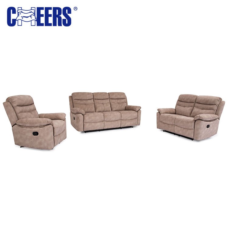 MANWAH CHEERS Manual Genuine Leather Living Room Sofa 3+2 Recliner Sofa Set for Home Furniture