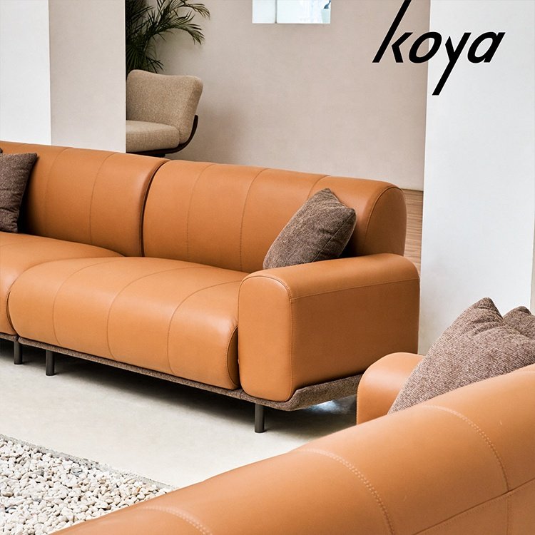 Modern Luxury Sofa European Style Living Room Office Furniture Sofas 3 Seater Genuine Leather Sectional Sofa Couch