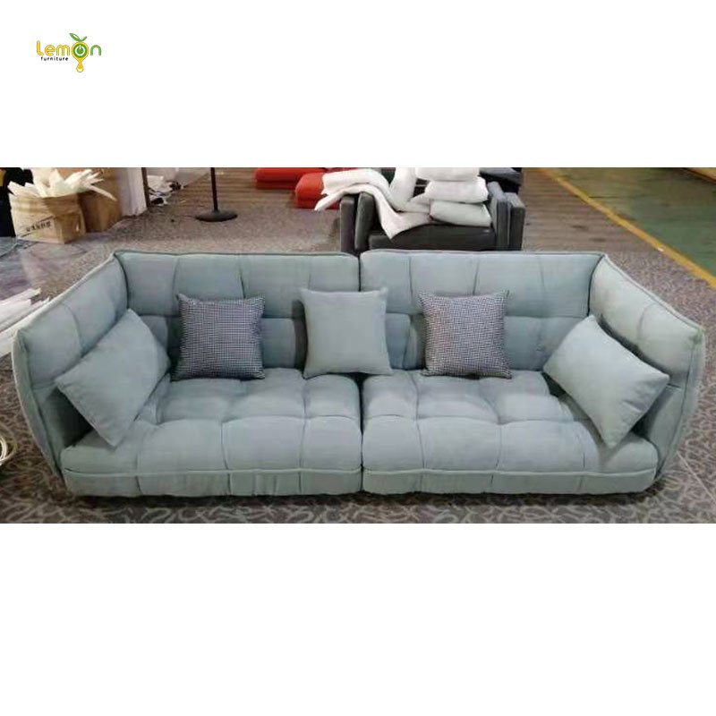 Simple modern light luxury casual living room fabric sofa square muscle sofa