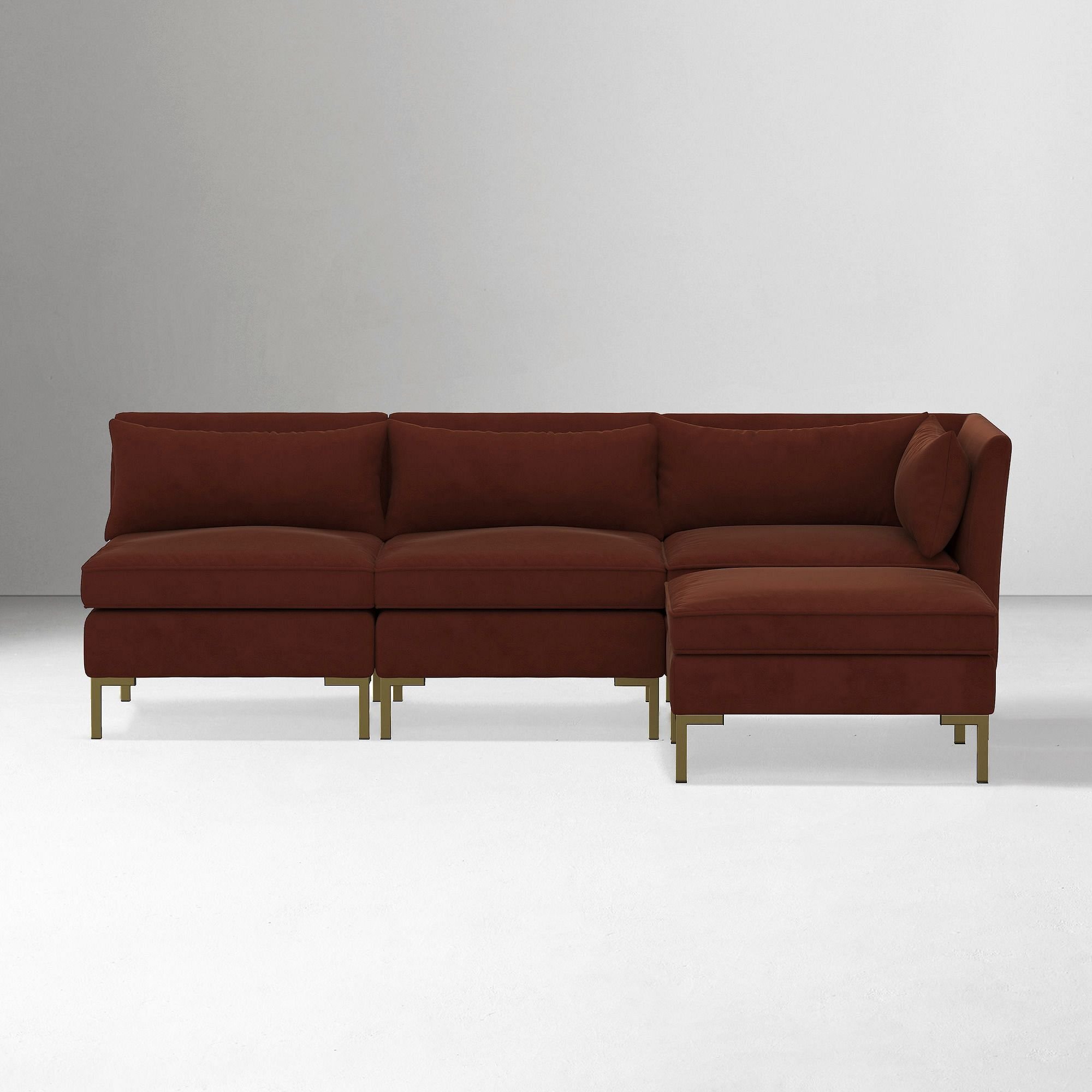 design modern wine red Velvet sofa sectional luxury home furniture set couch living room sofas