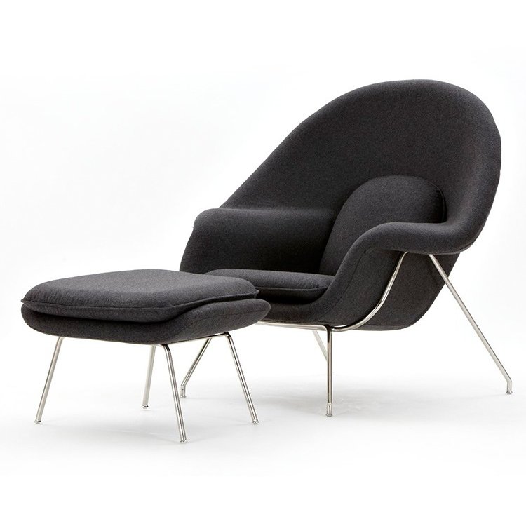 Nordic modern mid century leather living room furniture lounge sofa fabric chair