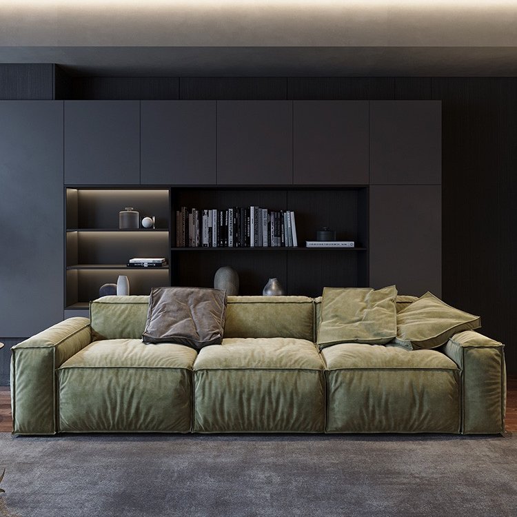 Home Designer 3 Seater Modular Comfort Sofa Set Furniture Modern Italian Luxury Sectional Couch Fabric Leather Living Room Sofas