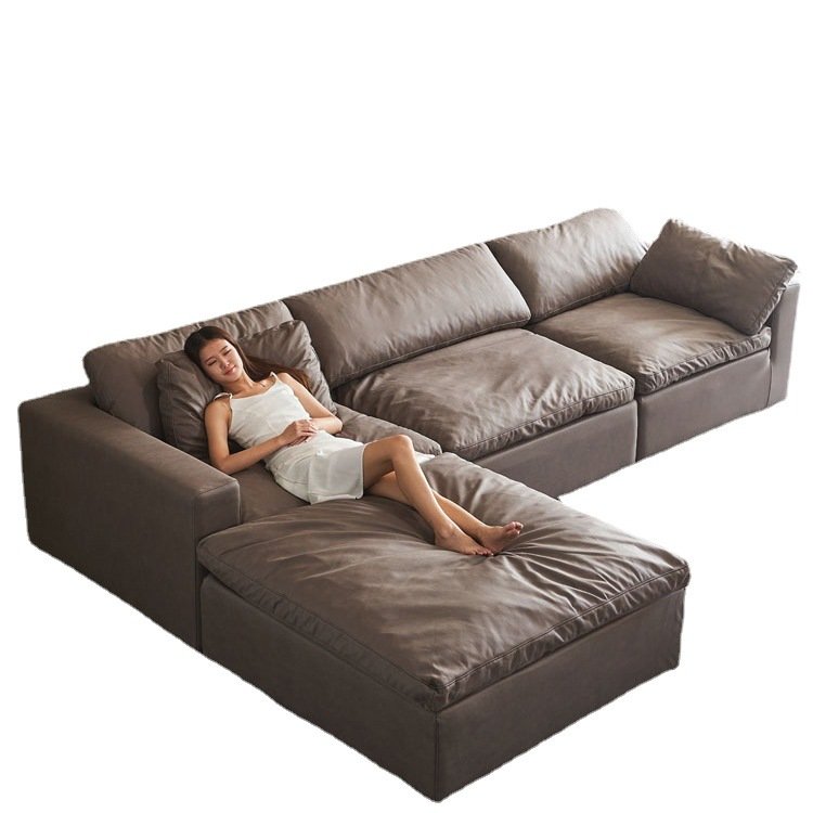 Sectionals leather couch furniture modern sunken corner sofa sets living room