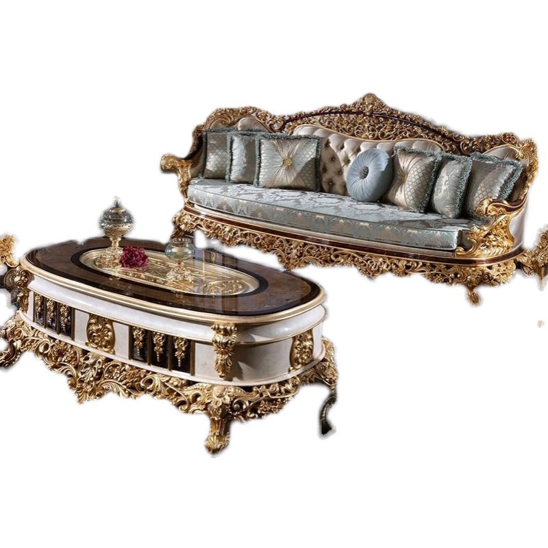 Italian Brand Luxury European Classic French Three Seater Sofa Embroidery Royal Sofa for Living Room Home Sofa