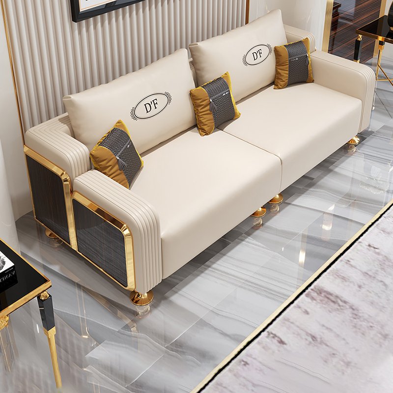 Comfortable sofa set furniture living room sofas U-shape 4 seater full grain leather modern couch