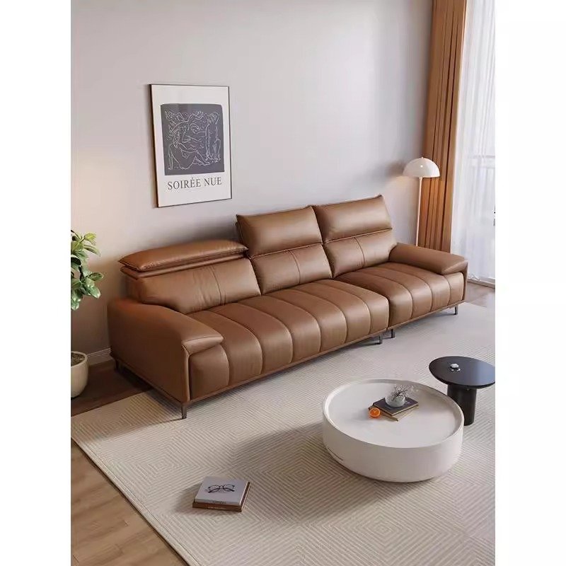Italian simple light luxury real cowhide sofa combination modern living room sofa