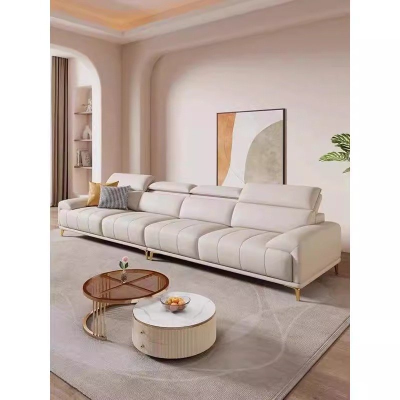 Italian simple light luxury real cowhide sofa combination modern living room sofa