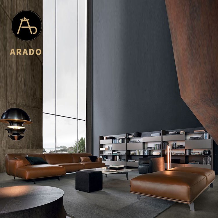 Italian modular sectional modern design L shape sofa set furniture couch living room sofa