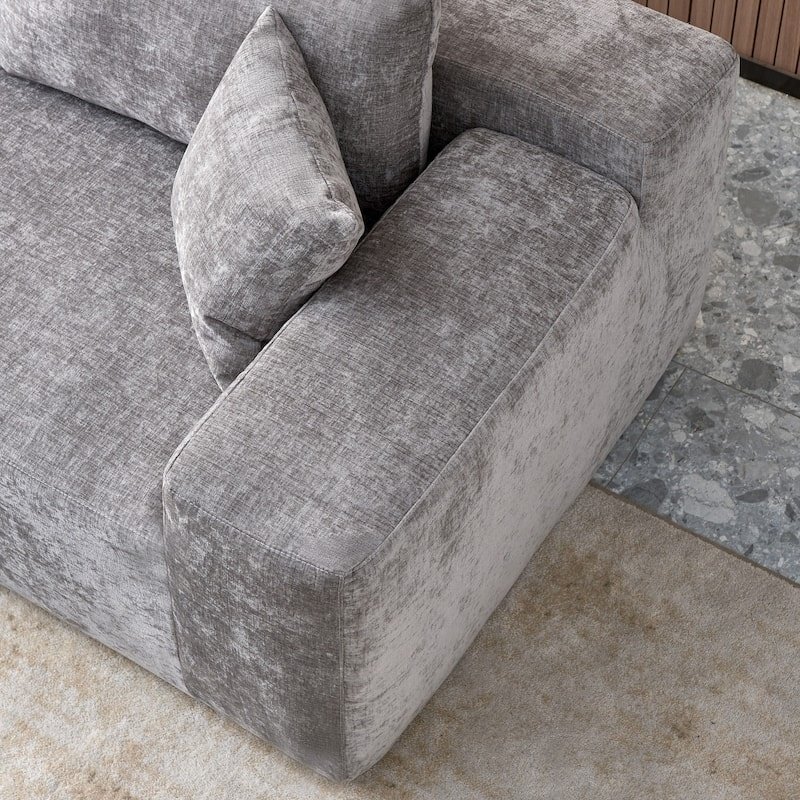 Compress Packing Furniture Velvet L Shaped Sectional Sofa Couch L-Shape Sofa with Chaise Lounge Compressed Living Room Sofas