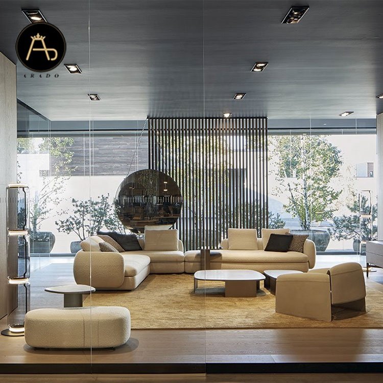 Luxury Lounge Italian Designer Couch Living Room Sofa Set Furniture Modern Sectional Fabric Velvet Modular L Shape Sofa