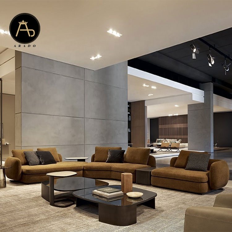 Luxury Lounge Italian Designer Couch Living Room Sofa Set Furniture Modern Sectional Fabric Velvet Modular L Shape Sofa