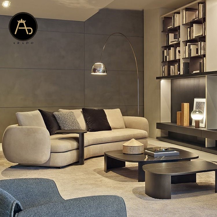 Luxury Lounge Italian Designer Couch Living Room Sofa Set Furniture Modern Sectional Fabric Velvet Modular L Shape Sofa