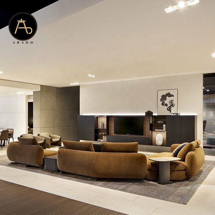 Luxury Lounge Italian Designer Couch Living Room Sofa Set Furniture Modern Sectional Fabric Velvet Modular L Shape Sofa