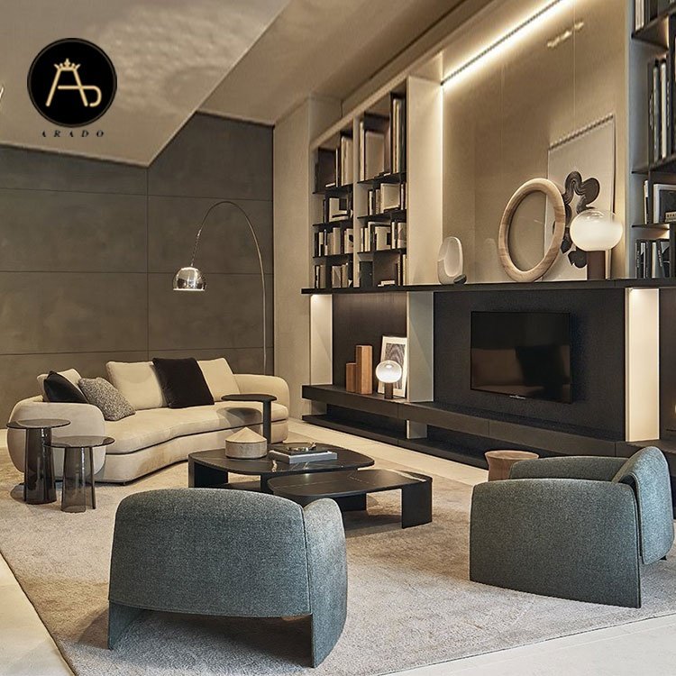 Luxury Lounge Italian Designer Couch Living Room Sofa Set Furniture Modern Sectional Fabric Velvet Modular L Shape Sofa