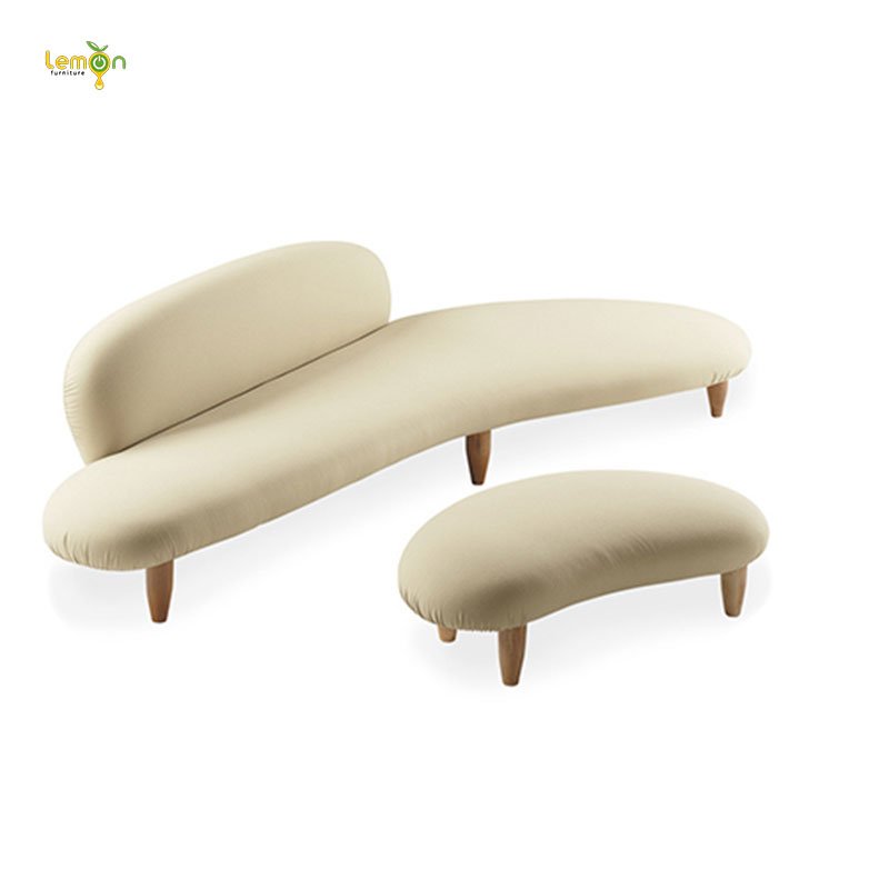 Luxury furniture fabric half moon living room sofa