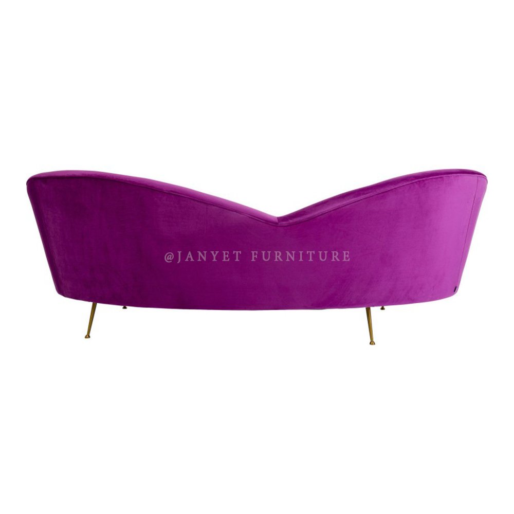 Wholesale Nordic Purple Velvet 3 Seater Couch Living Room Sofas for Small Space